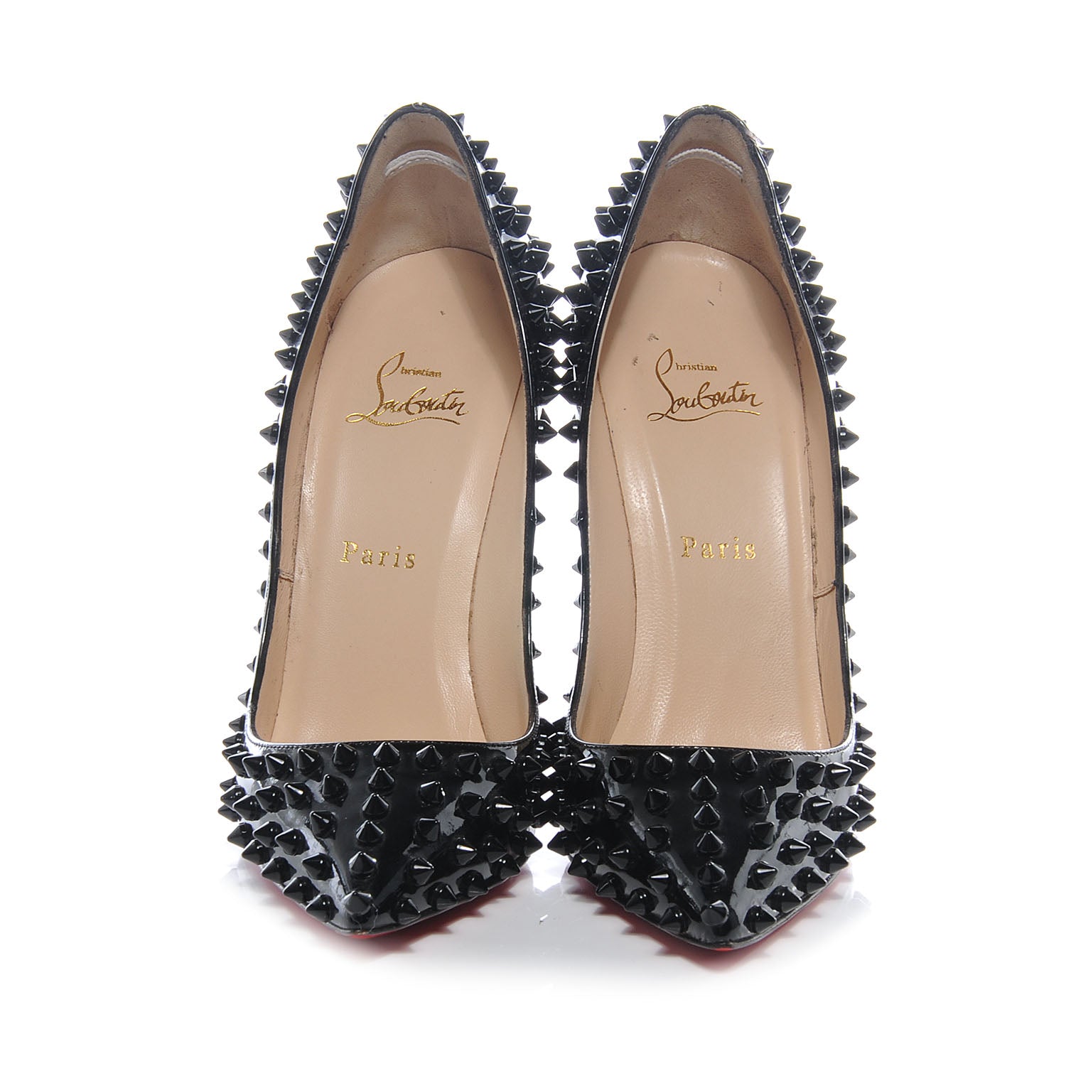 Christian Louboutin Patent Pigalle Spikes 120 Pumps 38 Black 2 of 6