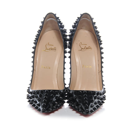 Christian Louboutin Patent Pigalle Spikes 120 Pumps 38 Black 2 of 6