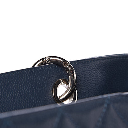Chanel Caviar Quilted Grand Shopping Tote GST Dark Blue 13 of 14