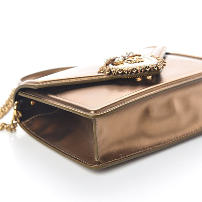 Dolce & Gabbana Smooth Calfskin Devotion Envelope Top Handle Bag Gold 8 of 9