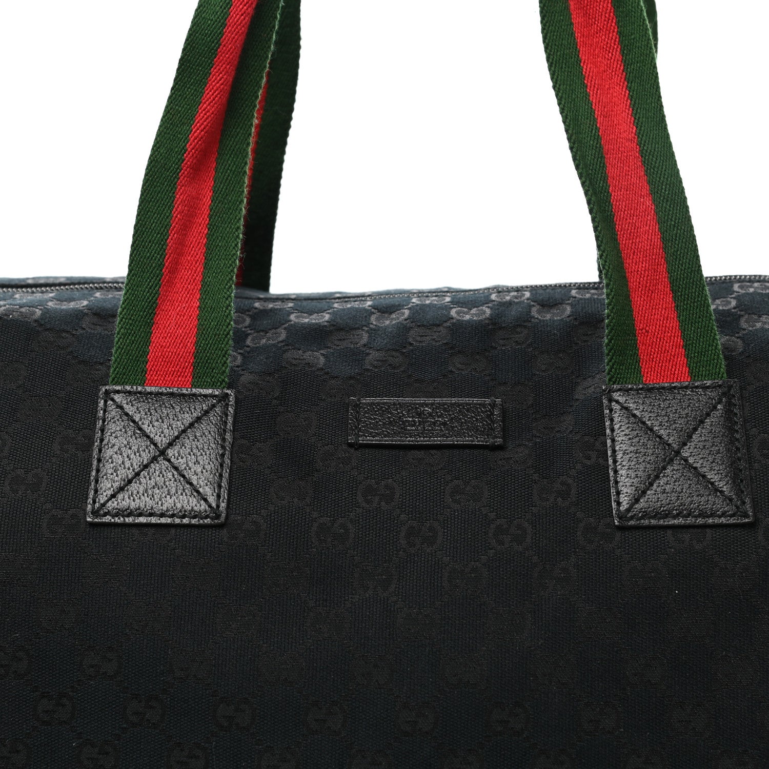 Gucci GG Monogram Web Large Collapsible Carry On Duffle Bag Black 7 of 9