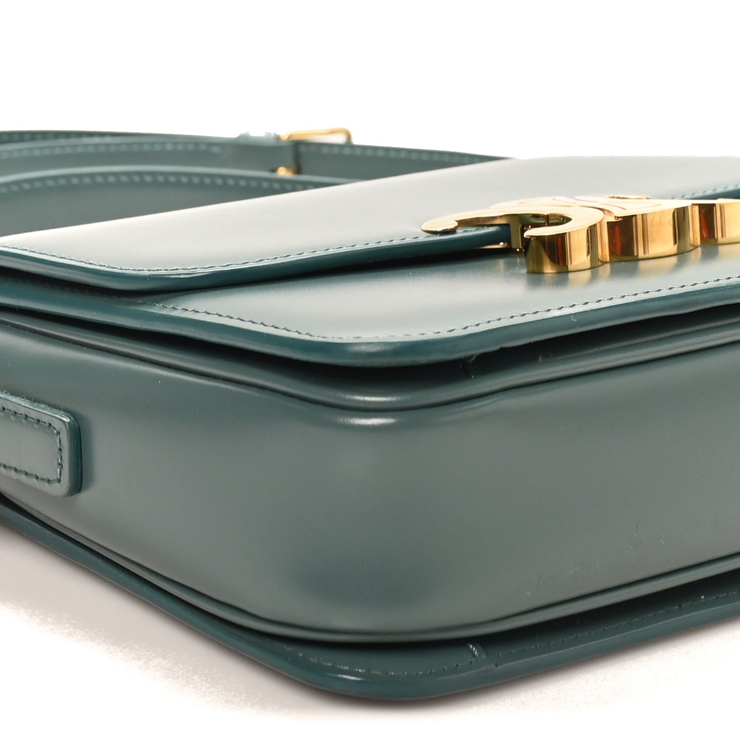 Shiny Calfskin Teen Triomphe Petrol