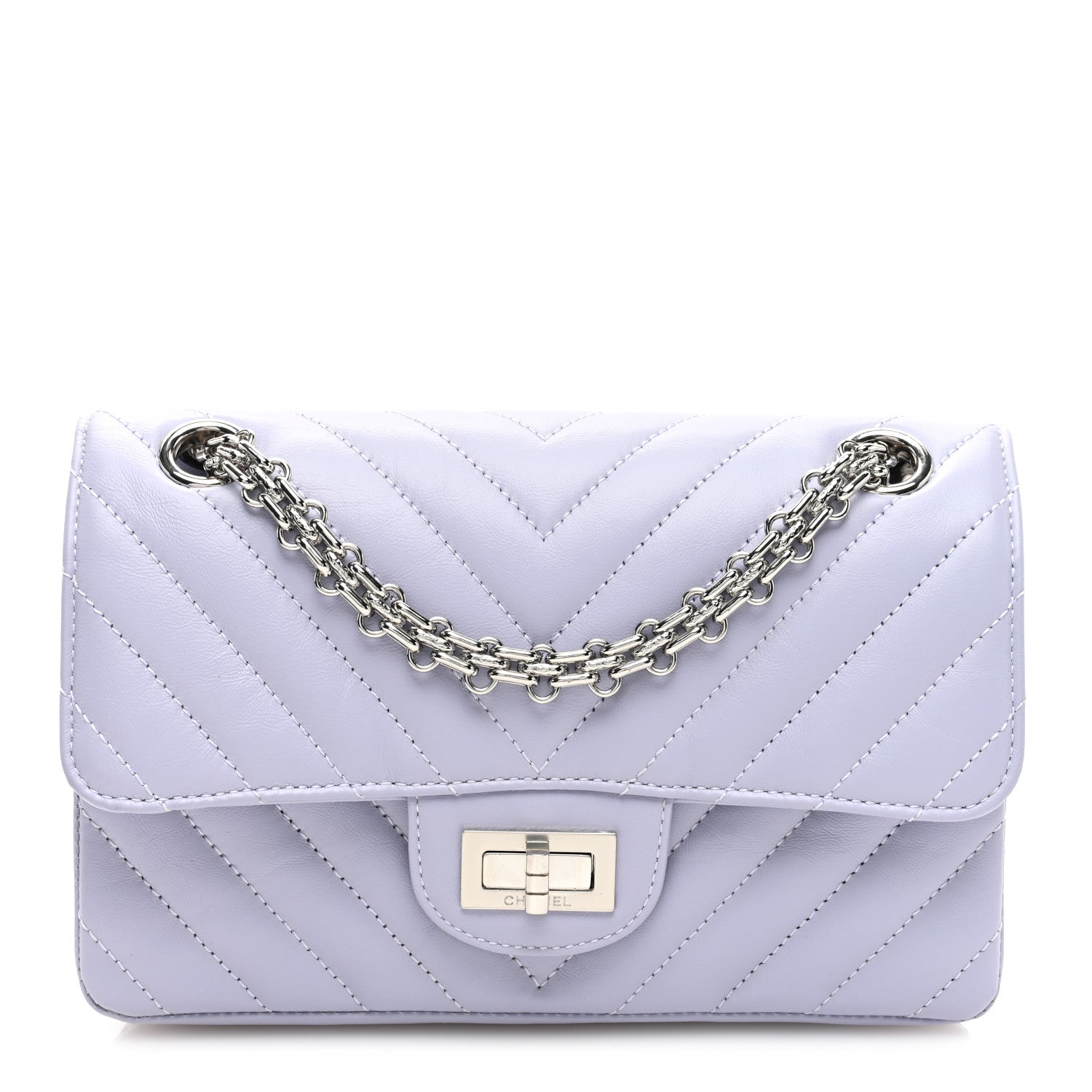 Chanel Aged Calfskin Chevron Quilted 2.55 Reissue Mini Flap Light Purple 1 of 10