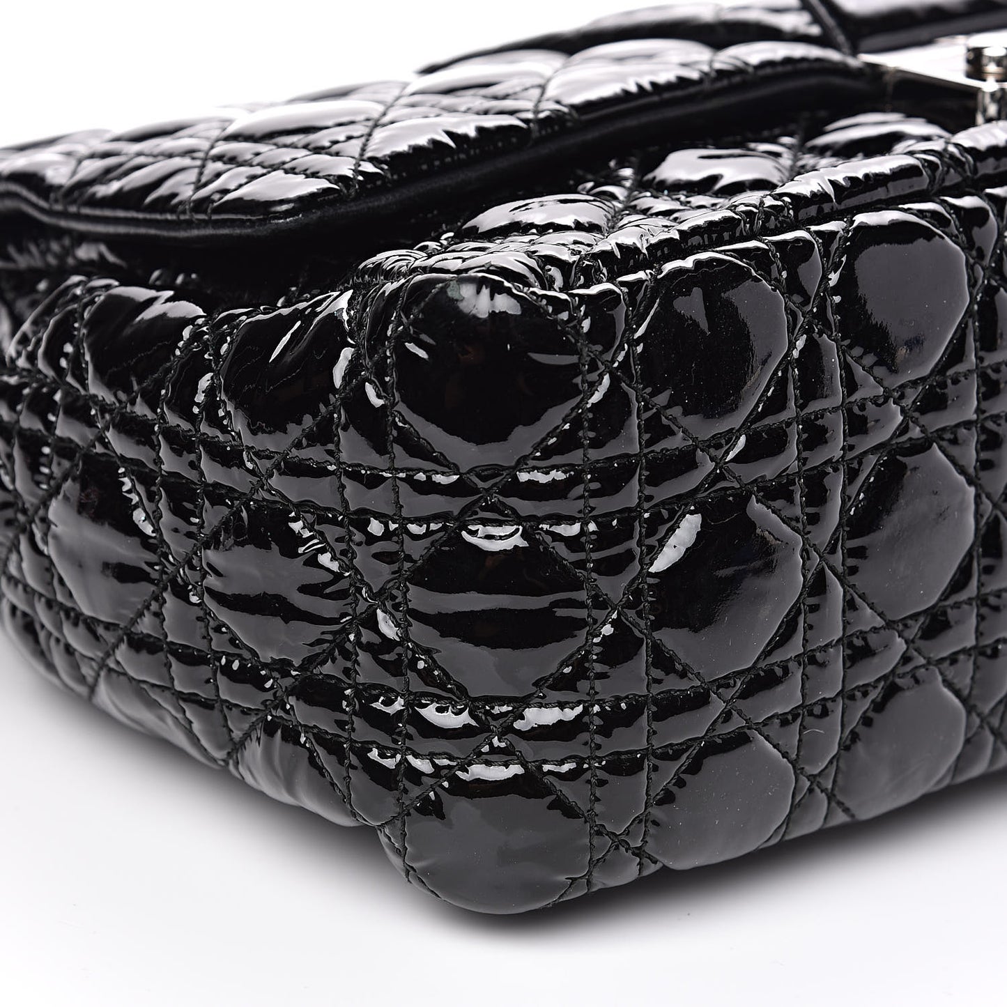 Patent Cannage Large New Lock Flap Bag Black