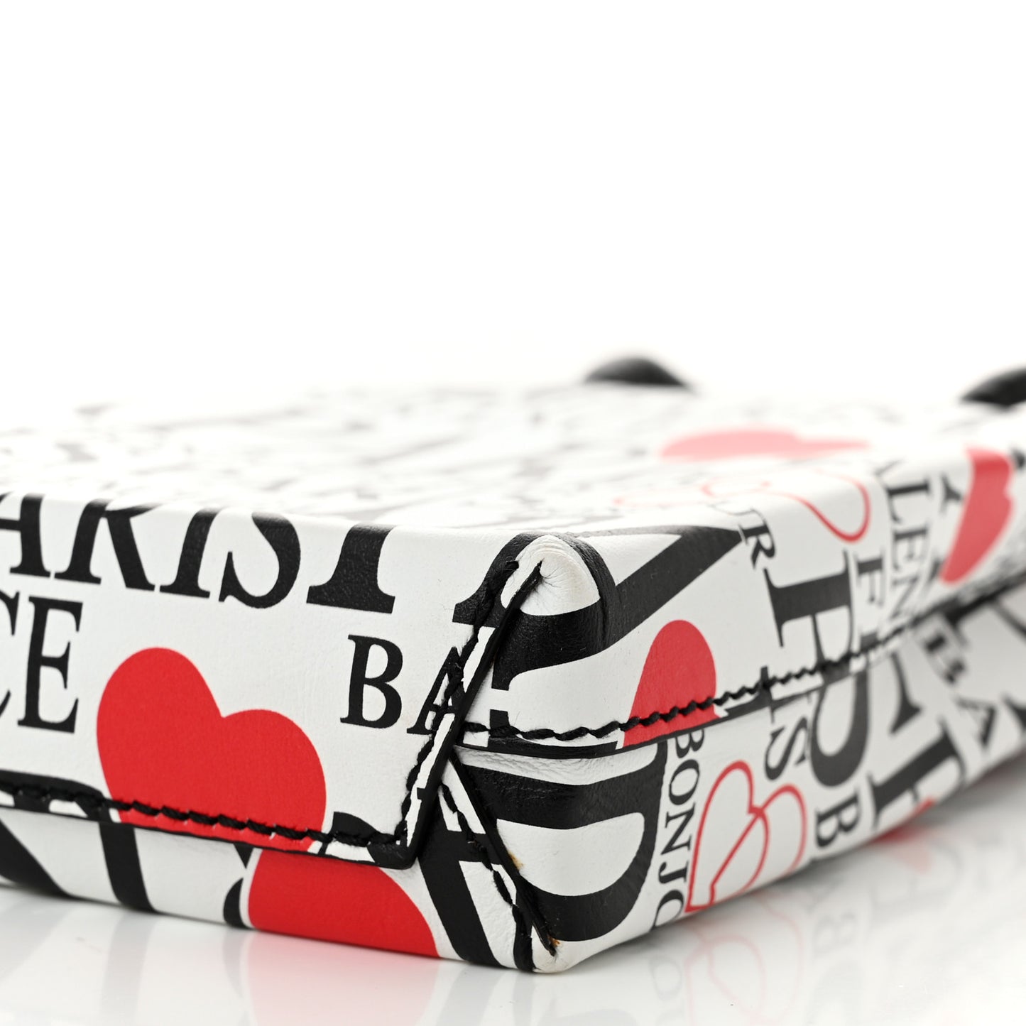 Calfskin Bonjour Paris Print Shopping Phone Holder Bag Paris Bonjour