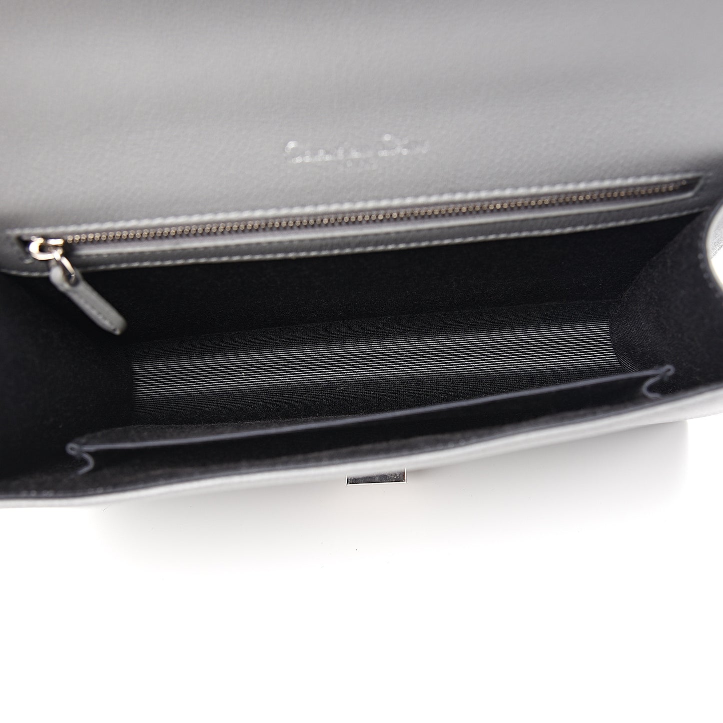 Grained Calfskin Medium Diorama Flap Bag Gris