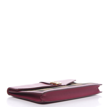 Fendi Pequin Vitello Large Chameleon Envelope Clutch Tobacco Amarena 4 of 10