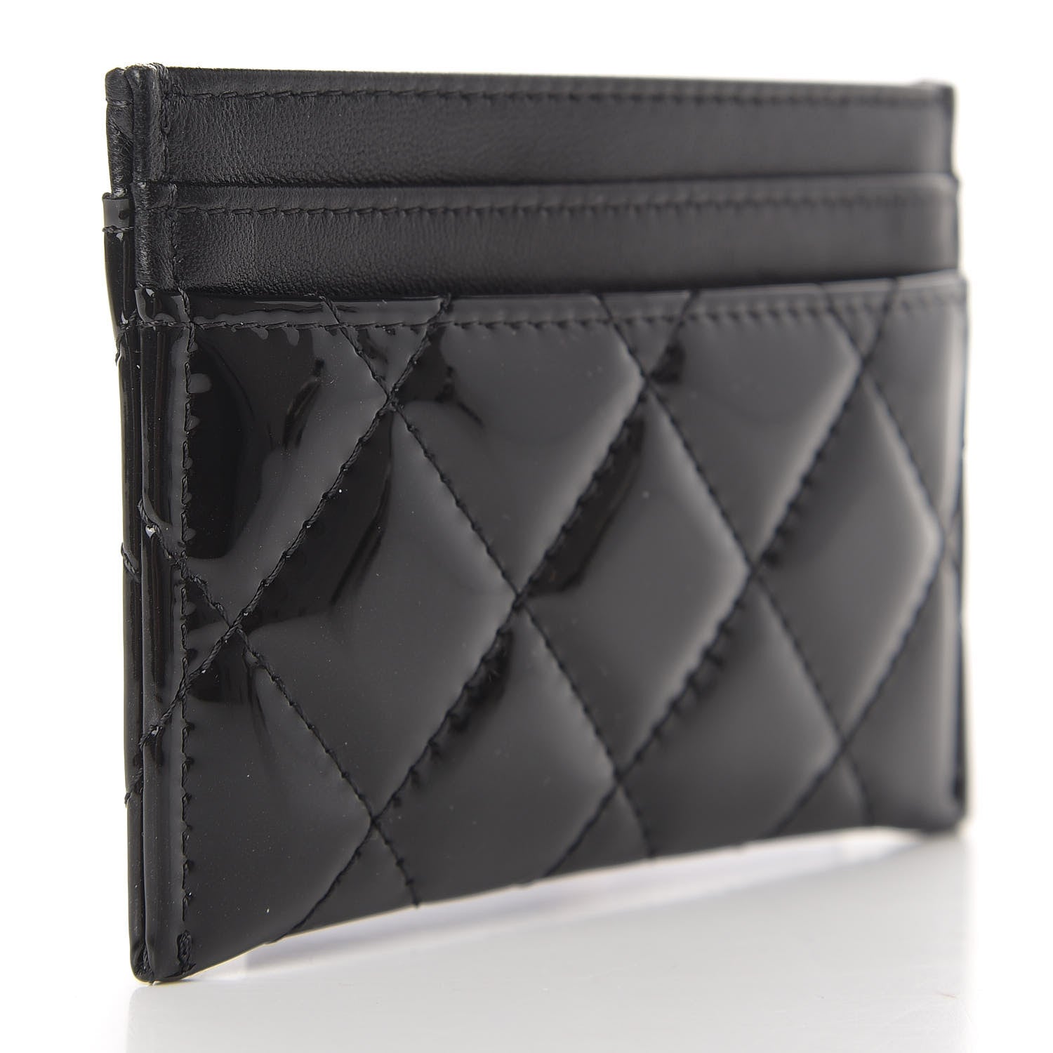 Chanel Patent Calfskin Quilted Card Holder Black 3 of 12