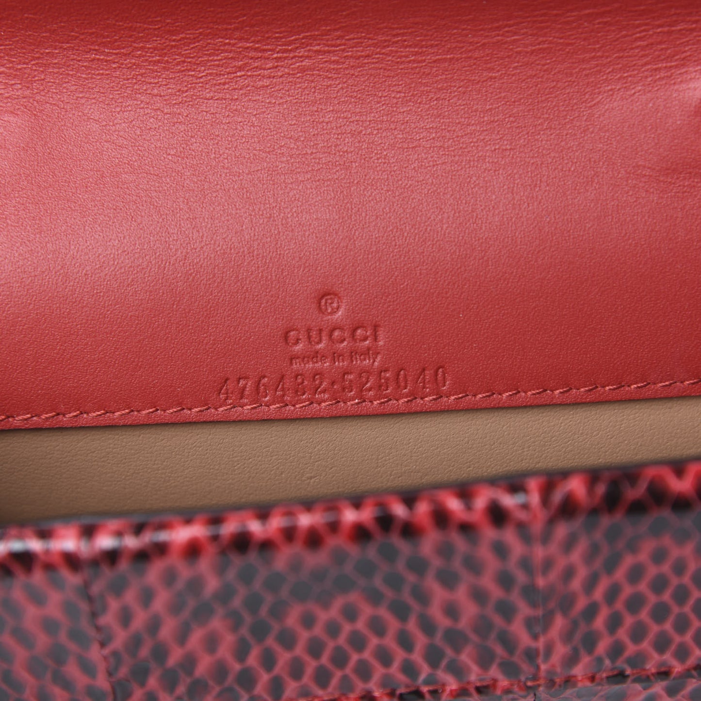Snakeskin Super Mini Dionysus Shoulder Bag Red