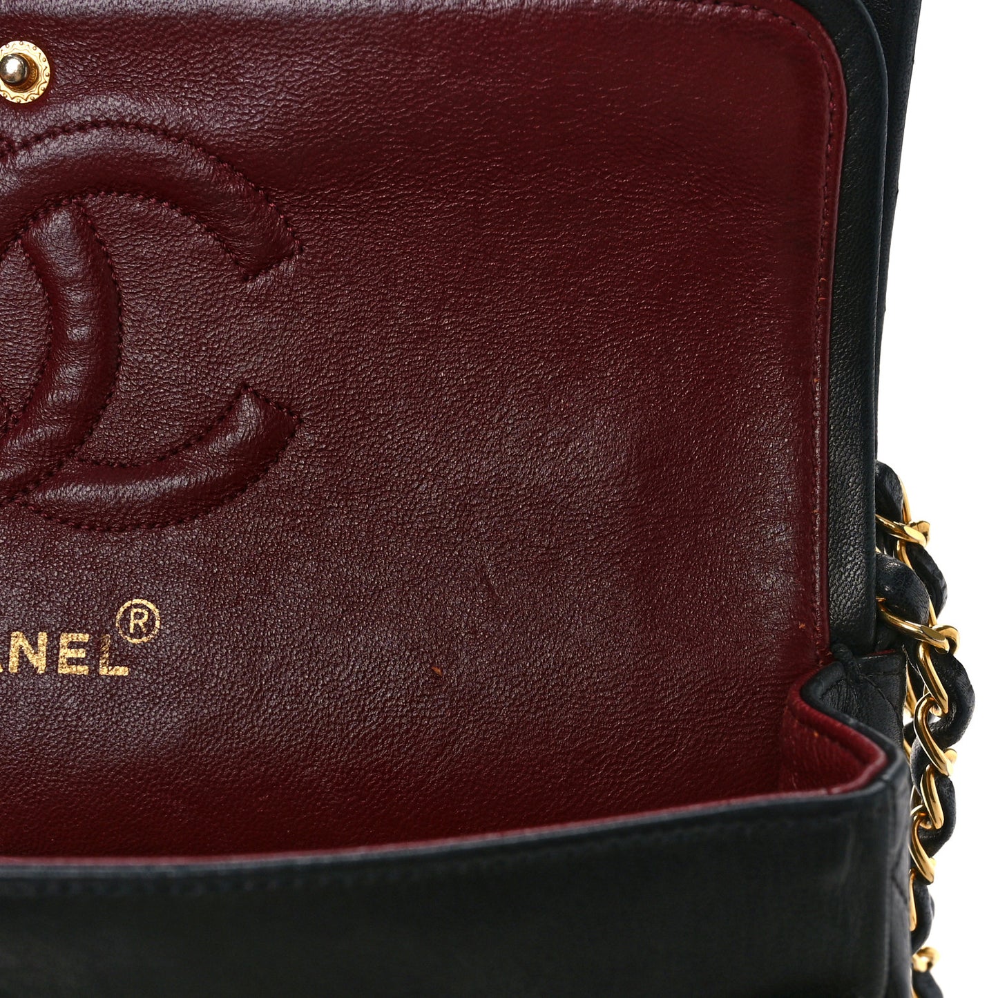 Lambskin Quilted Medium Double Flap Black