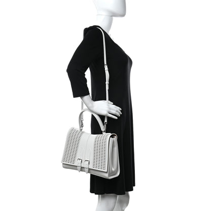 Alaia Calfskin Laser Cut Bellechasse 29 Top Handle Bag White 2 of 11