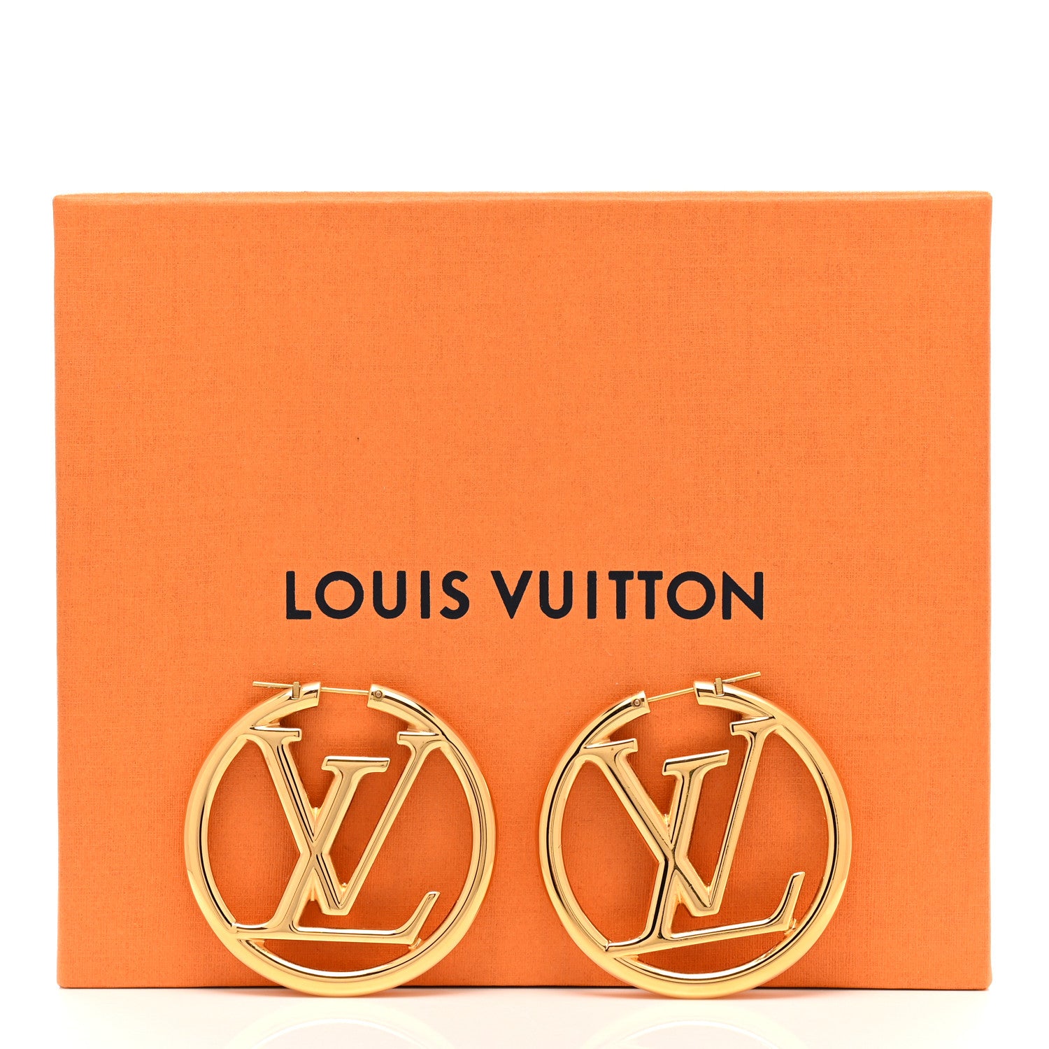 Louis Vuitton Metal Louise Hoop Earrings Gold 5 of 5