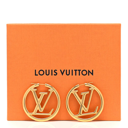 Louis Vuitton Metal Louise Hoop Earrings Gold 5 of 5