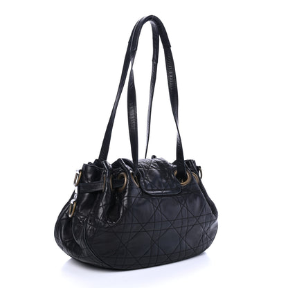 Christian Dior Lambskin Cannage Flap Shoulder Bag Black 2 of 4