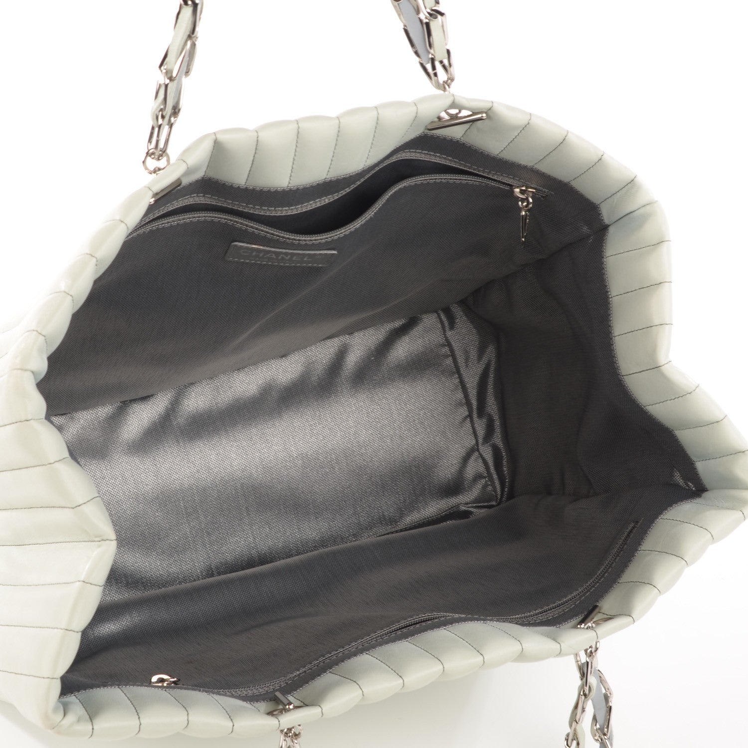 Chanel Lambskin Vertical Quilted Large Mademoiselle Tote Light Green 5 of 7