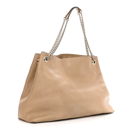 Gucci Pebbled Calfskin Large Soho Chain Shoulder Bag Nude 3 of 12