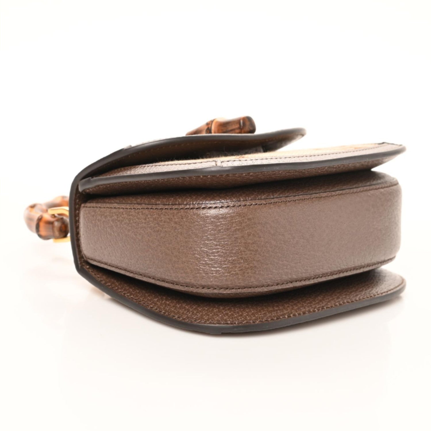 Gucci Monogram Jumbo GG Textured Dollar Calfskin Web Mini Bamboo 1947 Top Handle Bag Camel Ebony New Acero 4 of 9