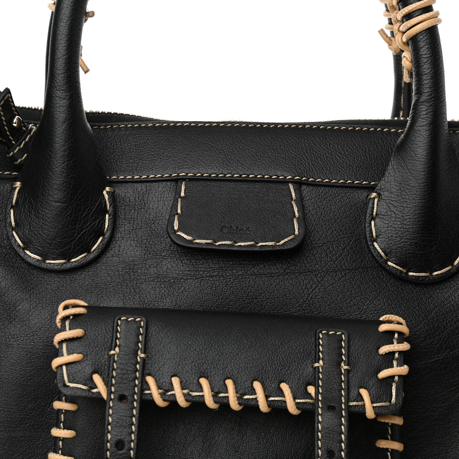 Chloe Calfskin Braided Medium Edith Black 7 of 9