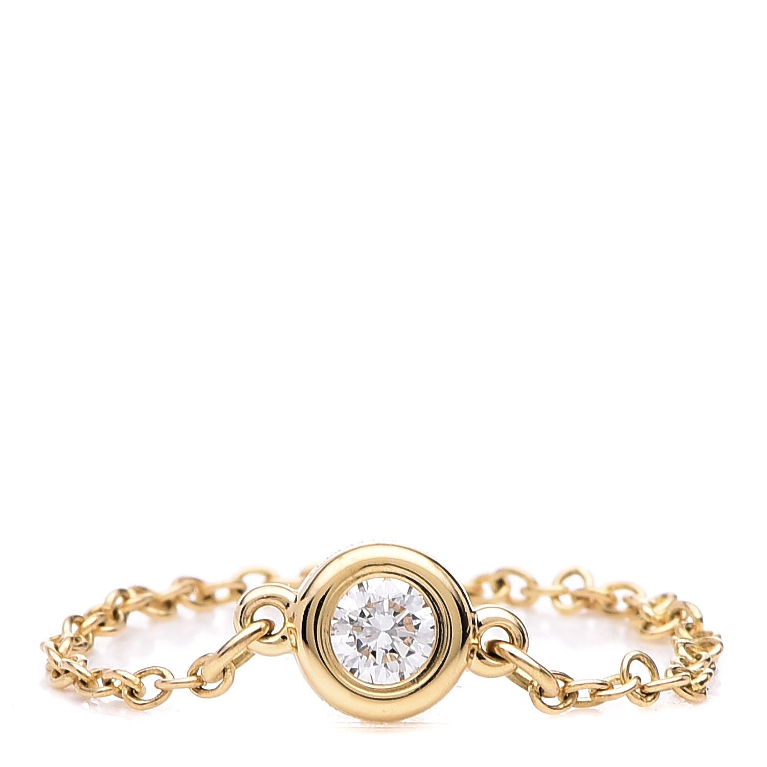 Tiffany 18K Yellow Gold Diamond .07ct Elsa Peretti Diamonds by the Yard Ring 50 5.5 1 of 6