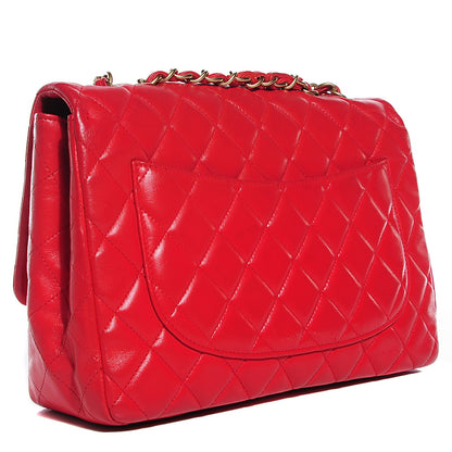 Chanel Lambskin Quilted Jumbo Single Flap Red 3 of 8