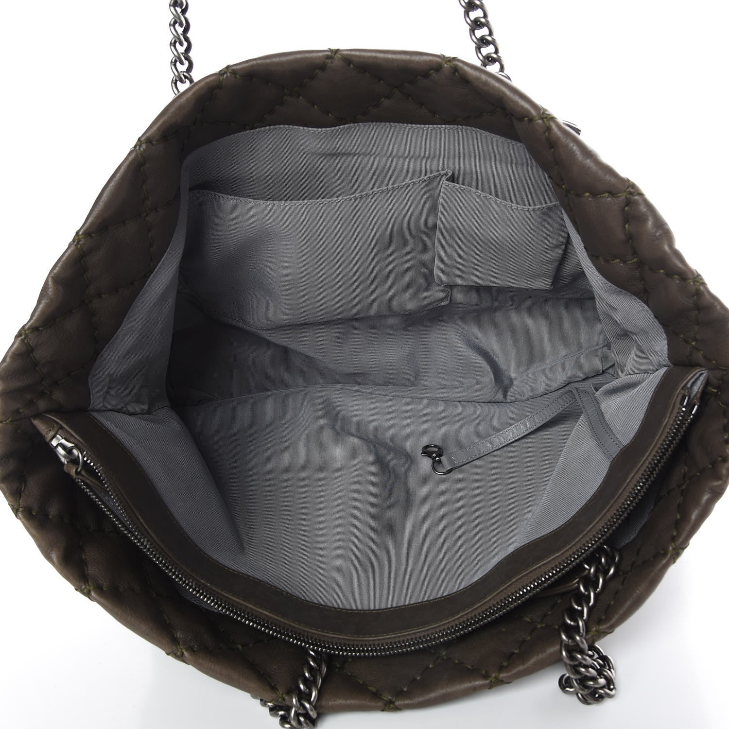Chanel Calfskin Ultimate Stitch Shopping Tote Khaki 5 of 10