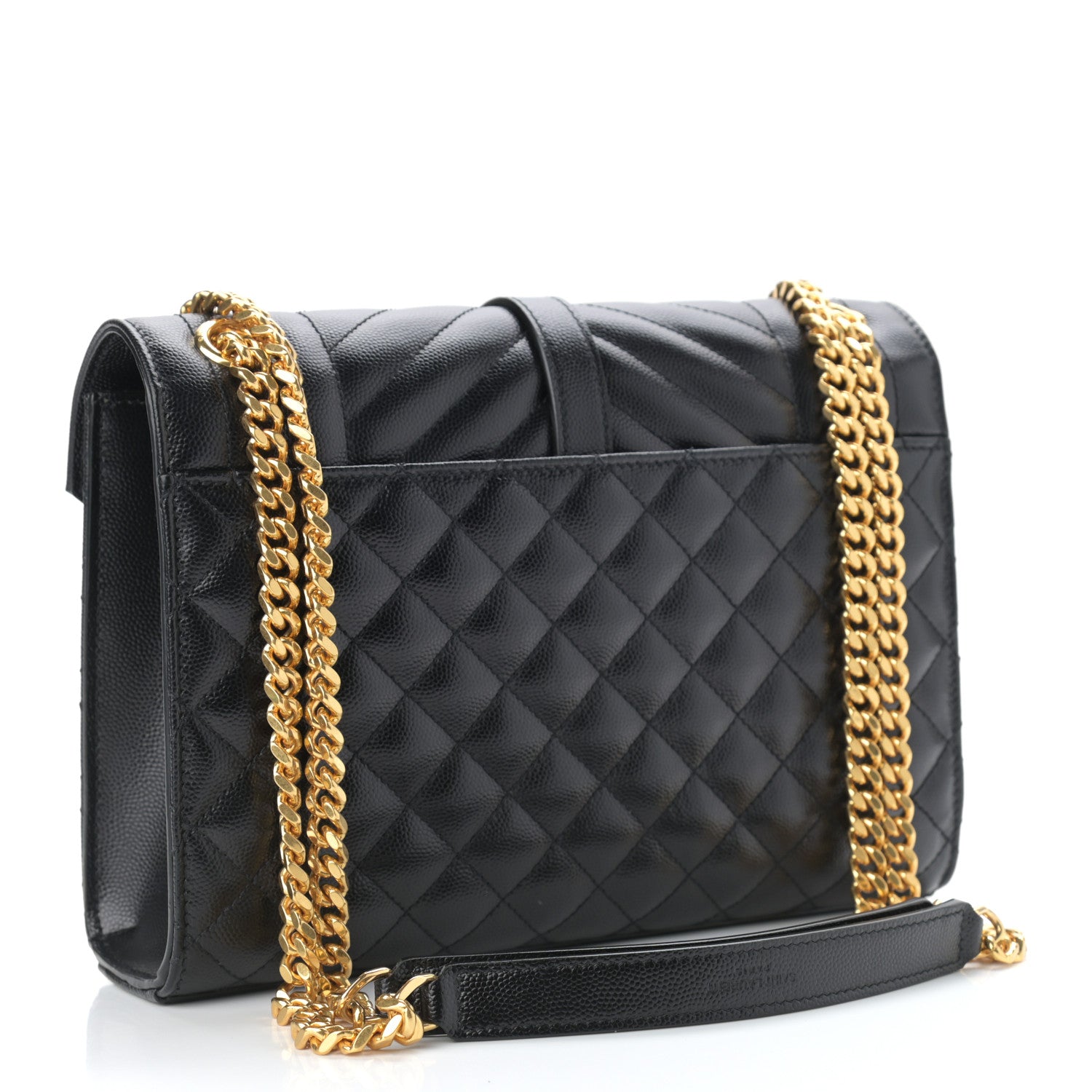 Saint Laurent Grain De Poudre Textured Mixed Matelasse Triquilt Medium Monogram Satchel Black 3 of 12