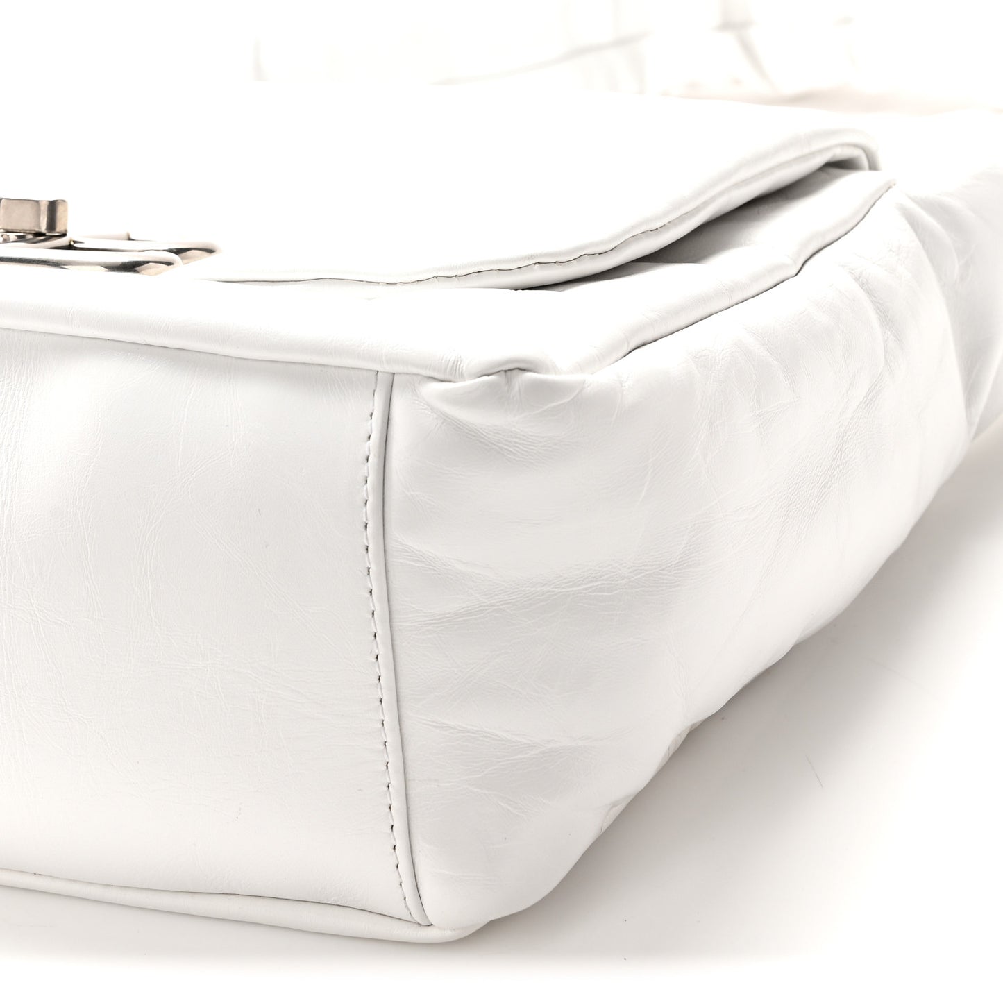 Thin Calfskin Small Monaco Sling Shoulder Bag Light Blue White White