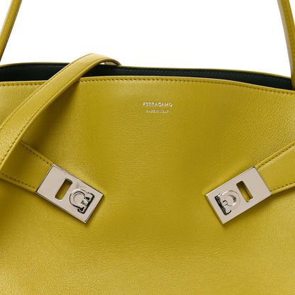 Salvatore Ferragamo Calfskin Medium Hug Soft Shoulder Bag Lemon Moss Green 7 of 9