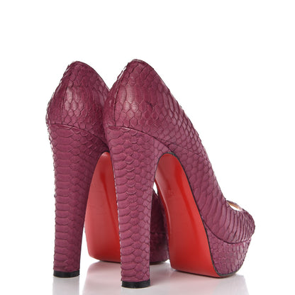 Christian Louboutin Watersnake Bambou 140 Pumps 39 Amethyste 4 of 11