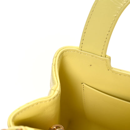 Chanel Shiny Aged Calfskin Quilted Nano Kelly Shopper Light Yellow 11 of 11