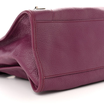 Balenciaga Chevre Silver Metallic Edge Hardware City Violet Prune 10 of 12