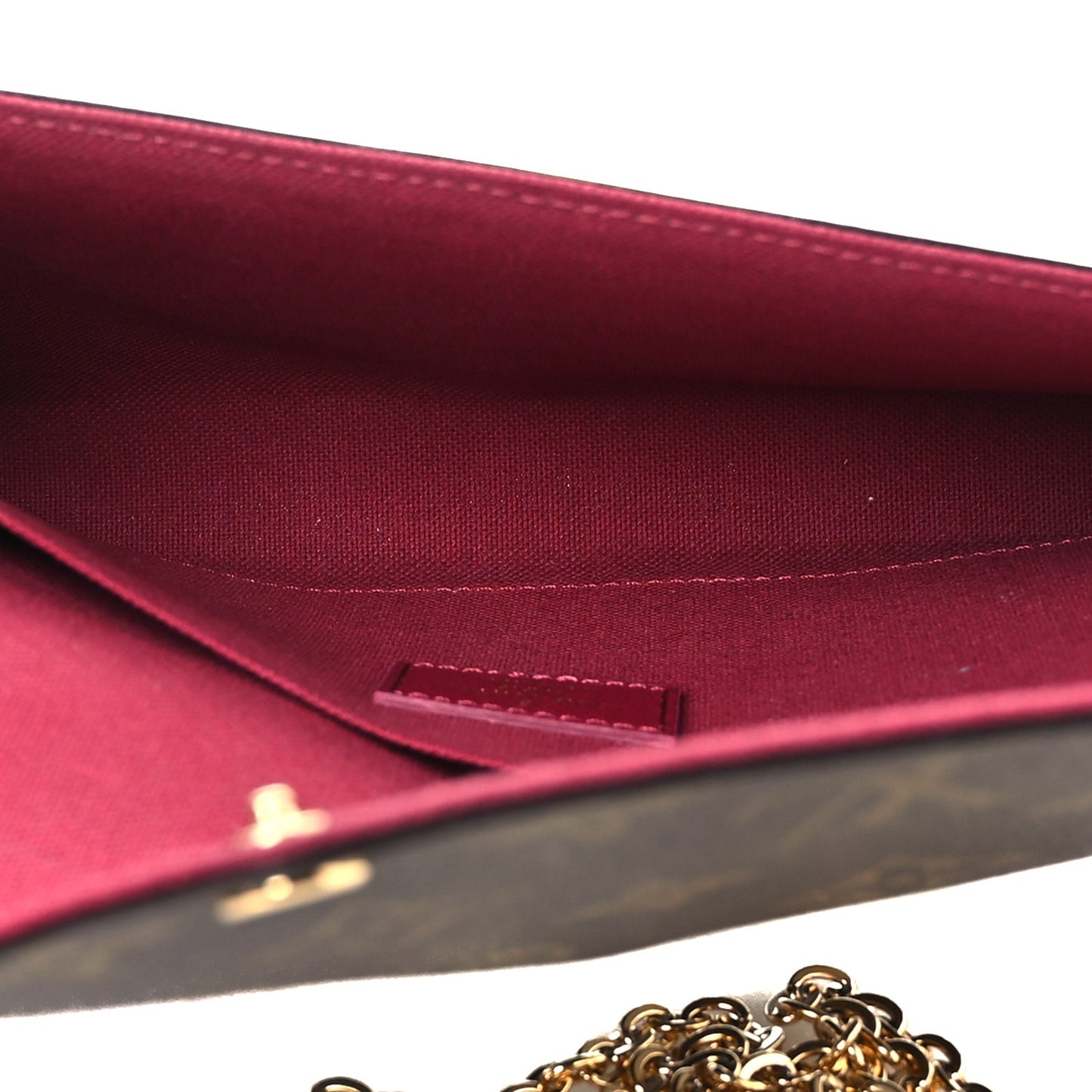 Monogram Pochette Felicie Chain Wallet Fuchsia