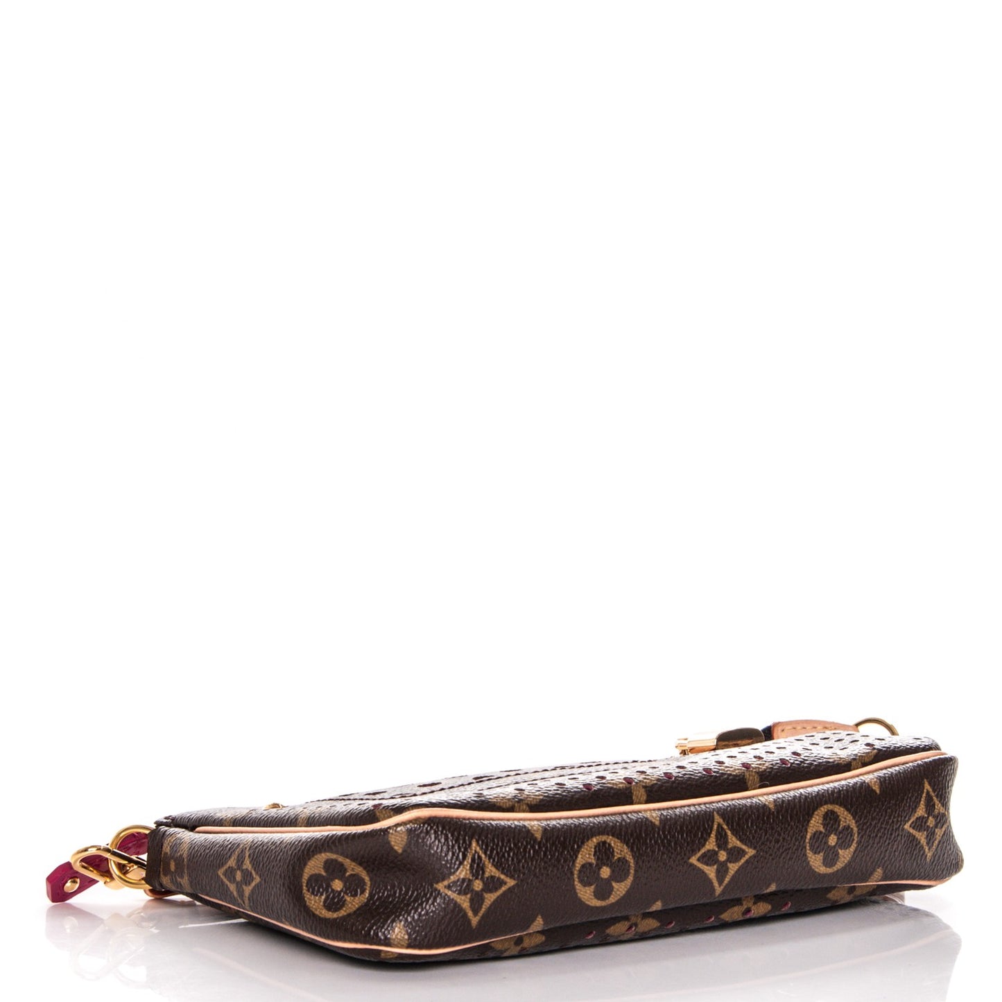 Monogram Perforated Pochette Accessories Bag Fuchsia