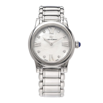 David Yurman Stainless Steel Diamond Mother of Pearl 30mm Classic Quartz Watch 1 of 5