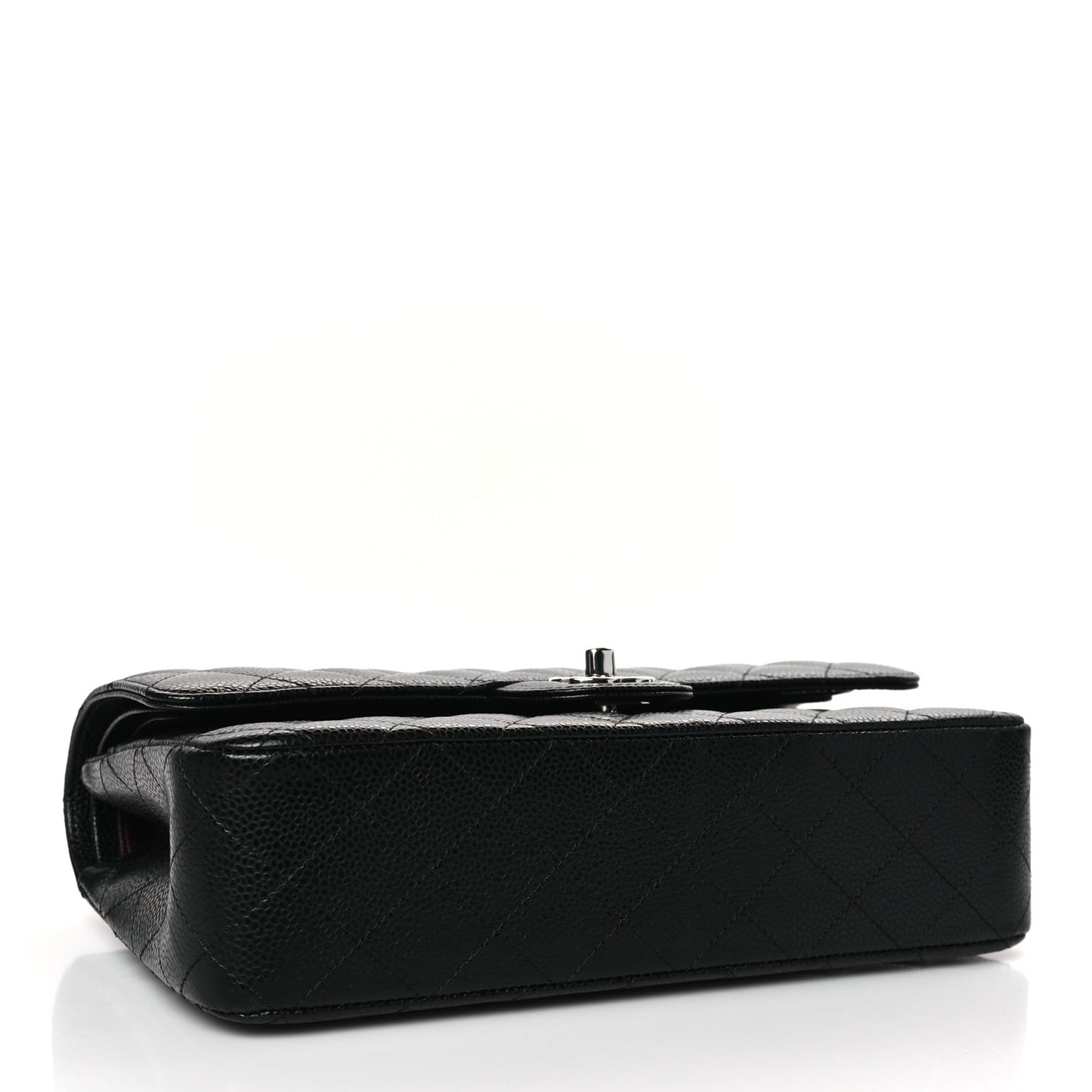 Caviar Quilted Medium Double Flap Black