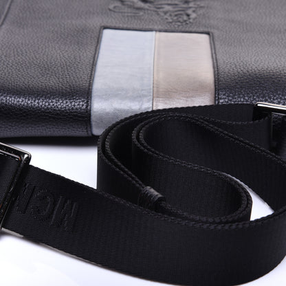 MCM Calfskin Munich Lion Messenger Black 13 of 13