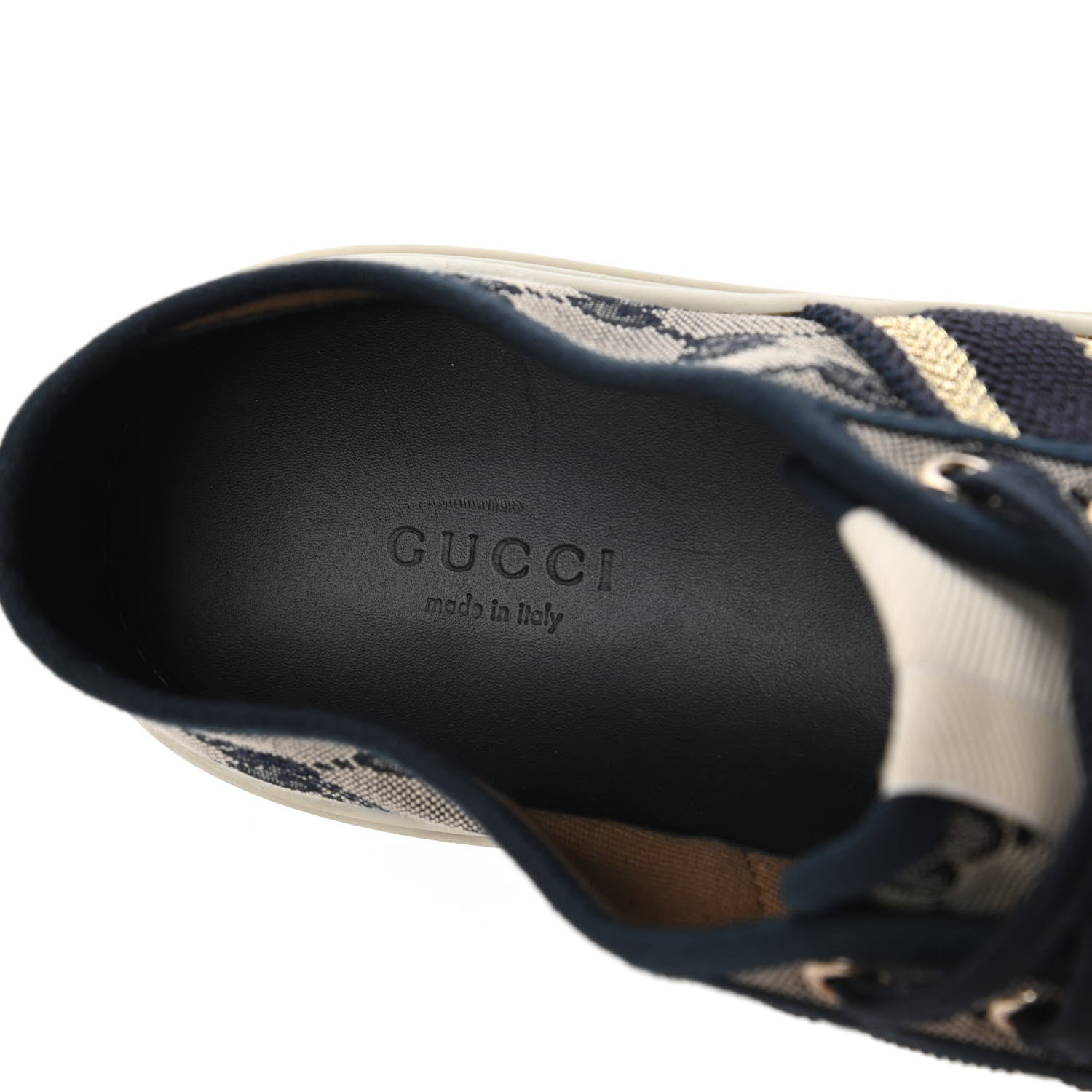 Gucci Monogram Web Sneakers 38.5 Navy Blue 7 of 8