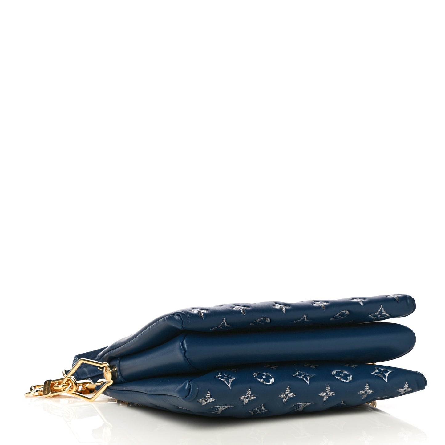 Lambskin Embossed Monogram Coussin PM Denim Blue