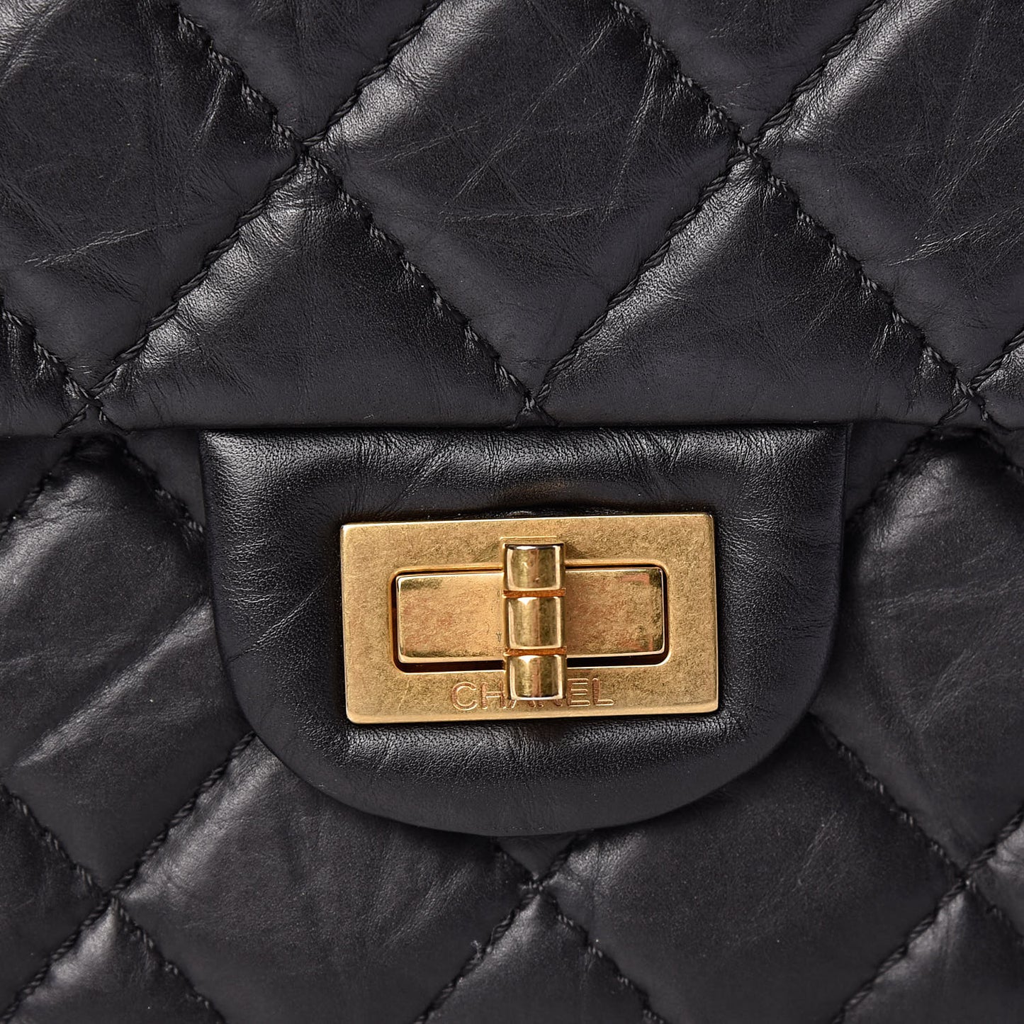Aged Calfskin Quilted 2.55 Reissue 226 Flap Black
