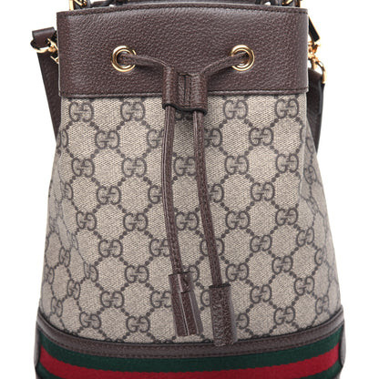 Gucci GG Supreme Monogram Web Small Ophidia Bucket Bag Brown 10 of 15