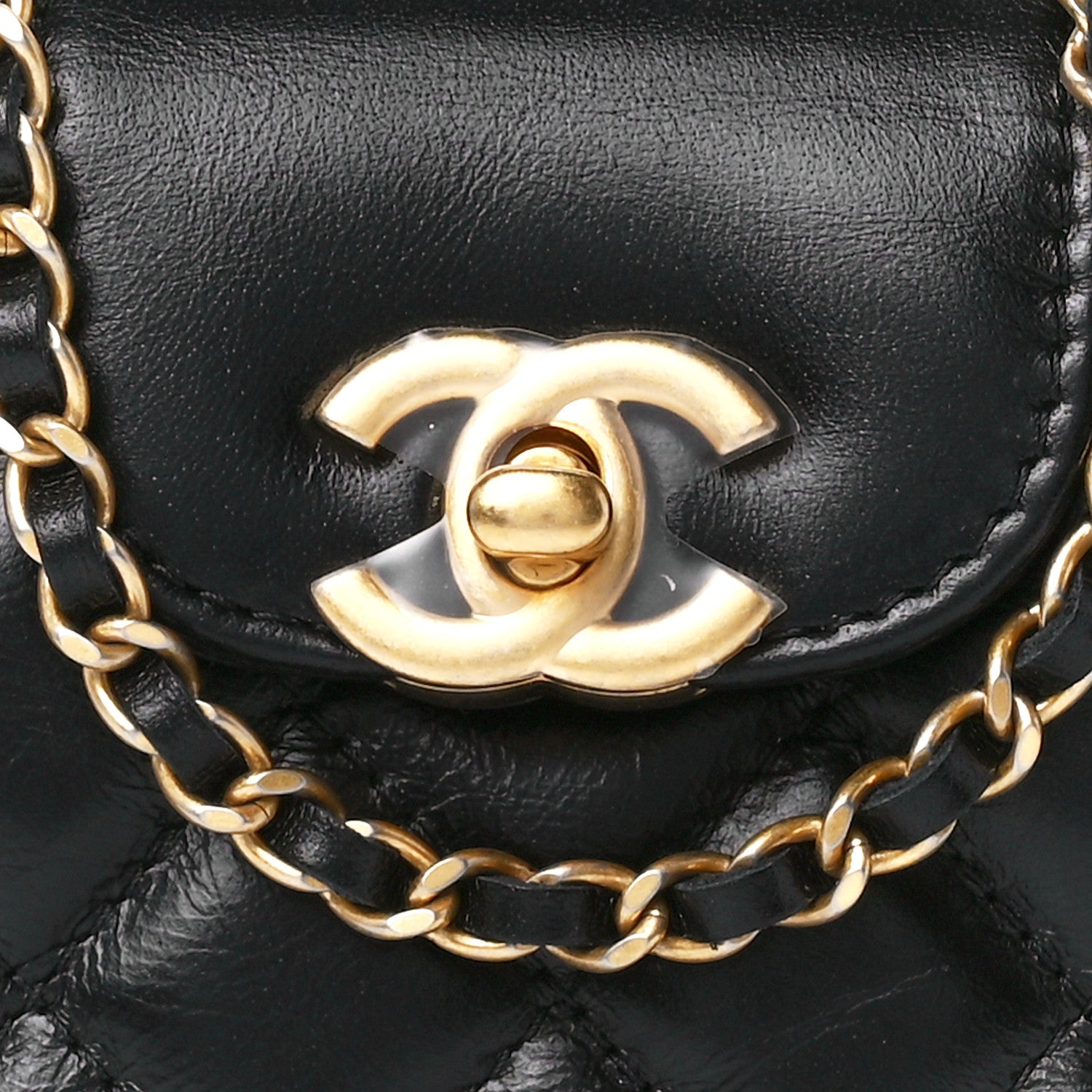 Chanel Shiny Aged Calfskin Quilted Mini Nano Kelly Shopper Black 8 of 12