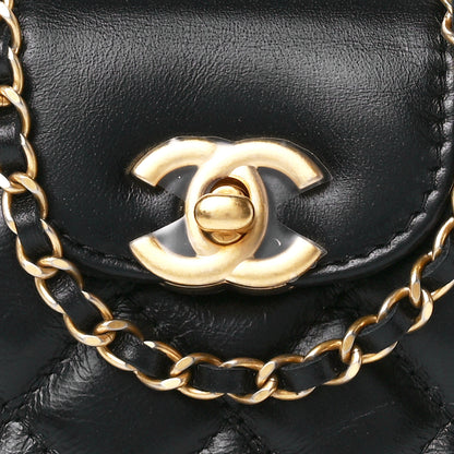 Chanel Shiny Aged Calfskin Quilted Mini Nano Kelly Shopper Black 8 of 12