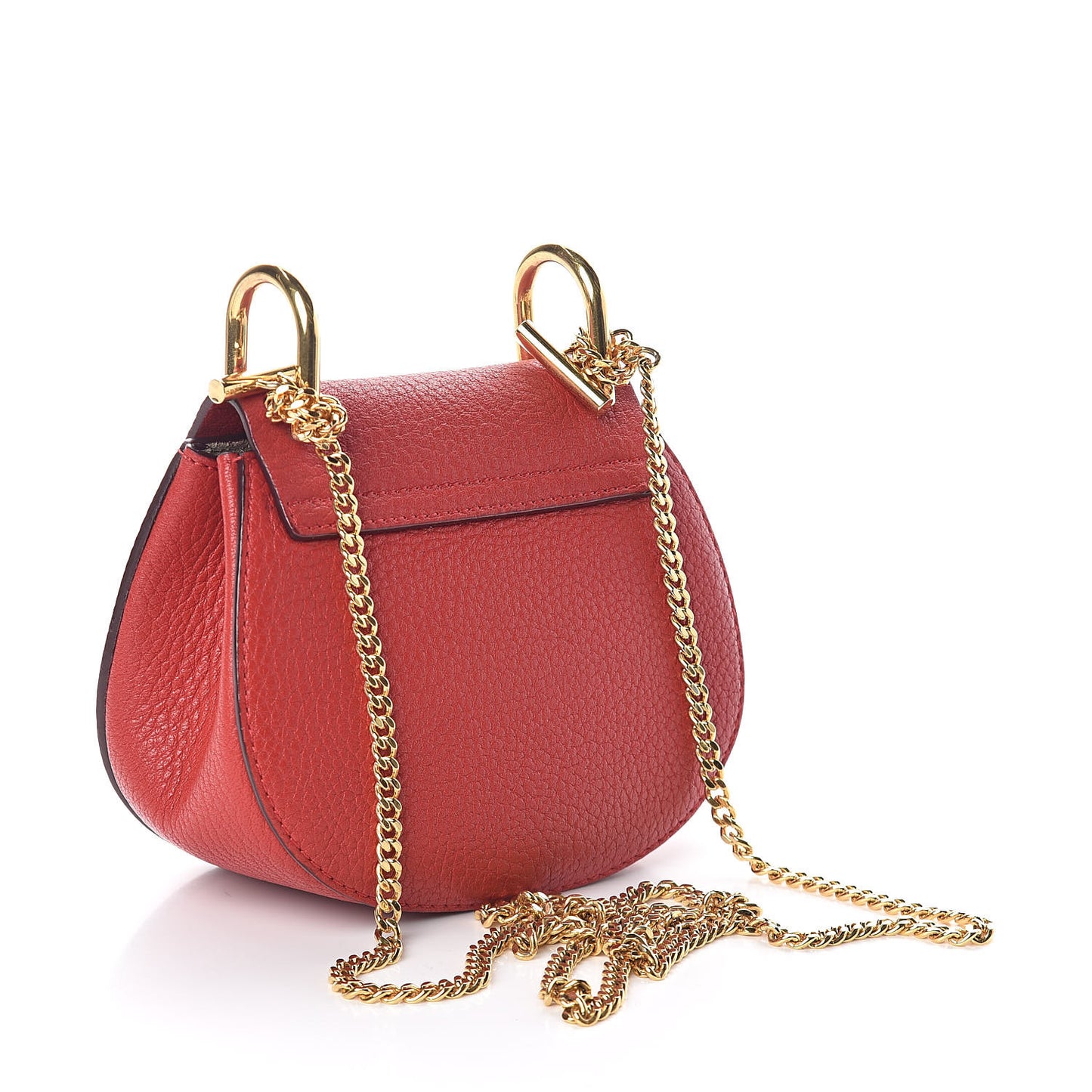 Grained Lambskin Nano Drew Shoulder Bag Plaid Red