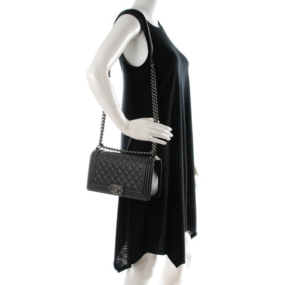 Chanel Lambskin Quilted Medium Boy Flap Dark Grey 2 of 8