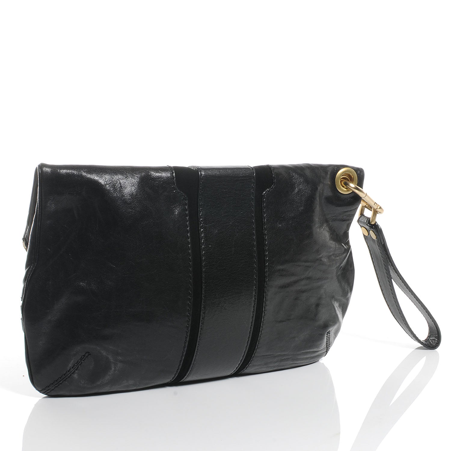 Jimmy Choo Leather Mave Foldover Clutch Black 3 of 7