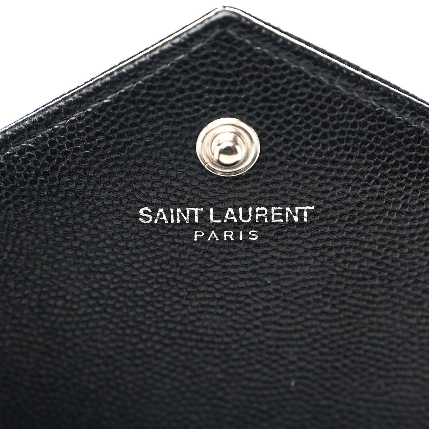 Saint Laurent Grain De Poudre Matelasse Chevron Monogram Chain Wallet Black 6 of 10
