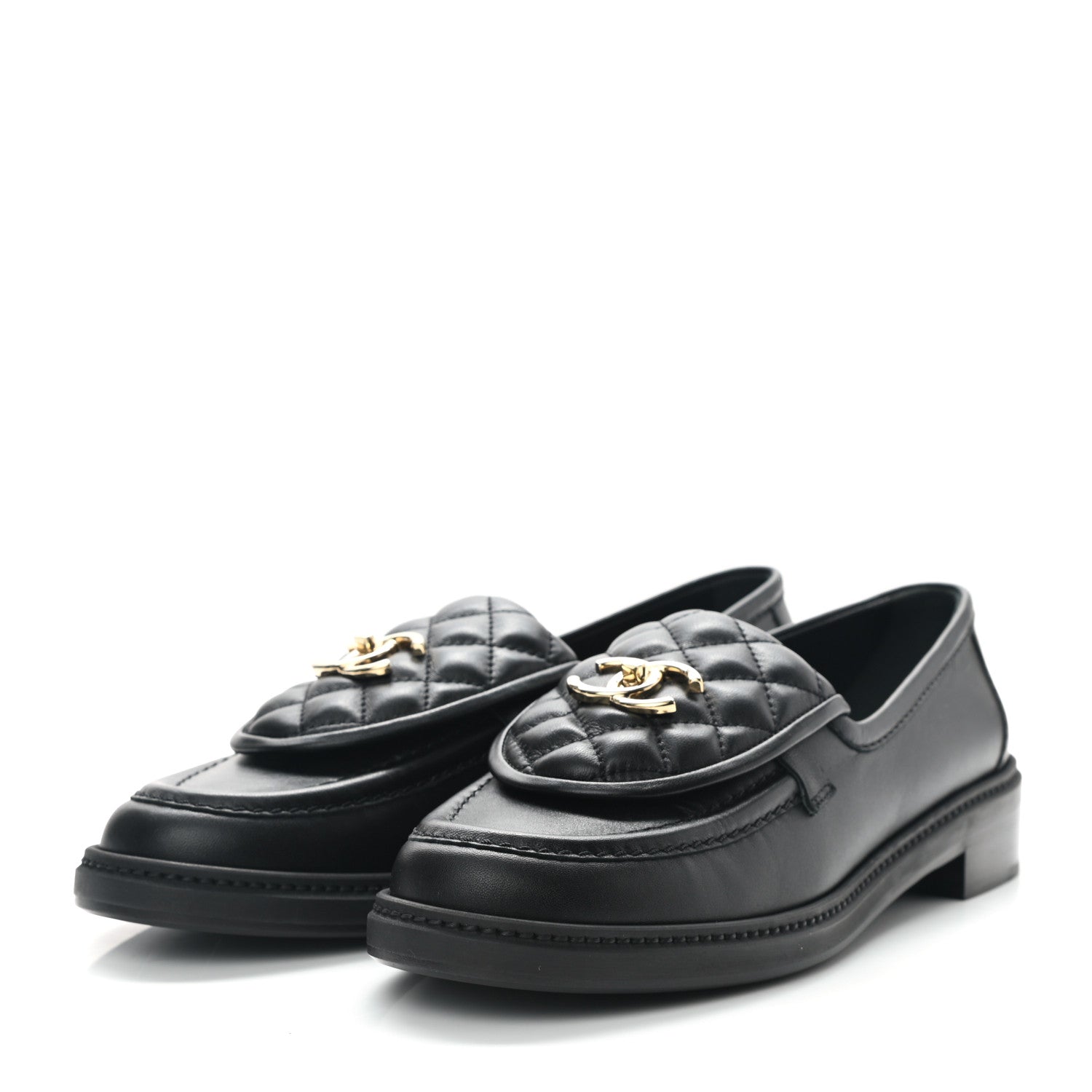 Chanel Lambskin Quilted CC Turnlock Loafers 40 Black 3 of 8
