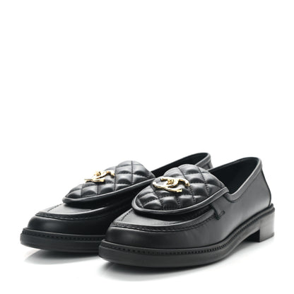 Chanel Lambskin Quilted CC Turnlock Loafers 40 Black 3 of 8