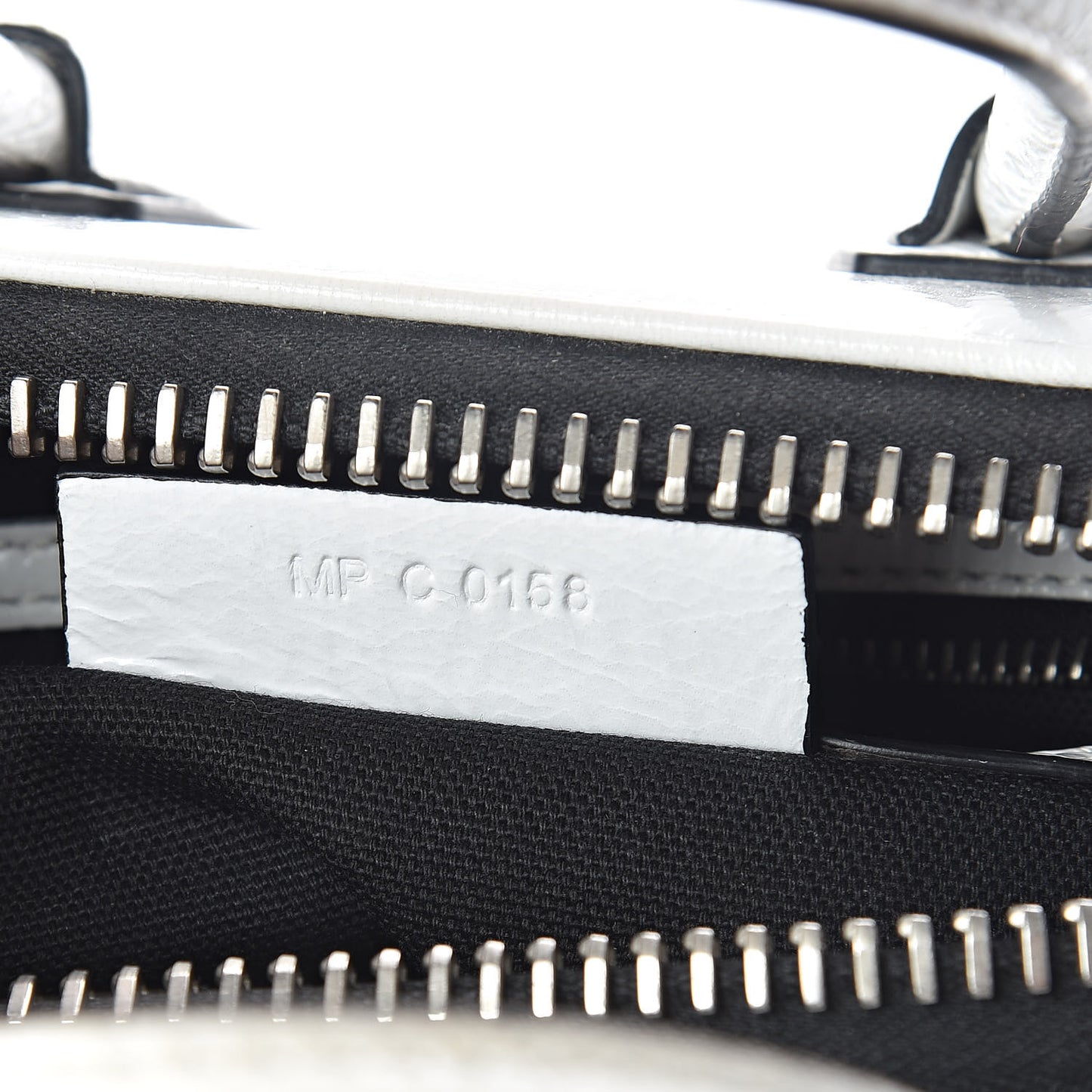 Crinkled Patent Calfskin Mini Antigona White