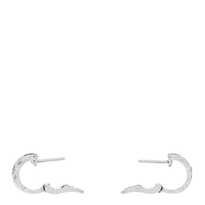 Chanel 18K White Gold Diamond Coco Crush Wide Hoop Earrings 3 of 5